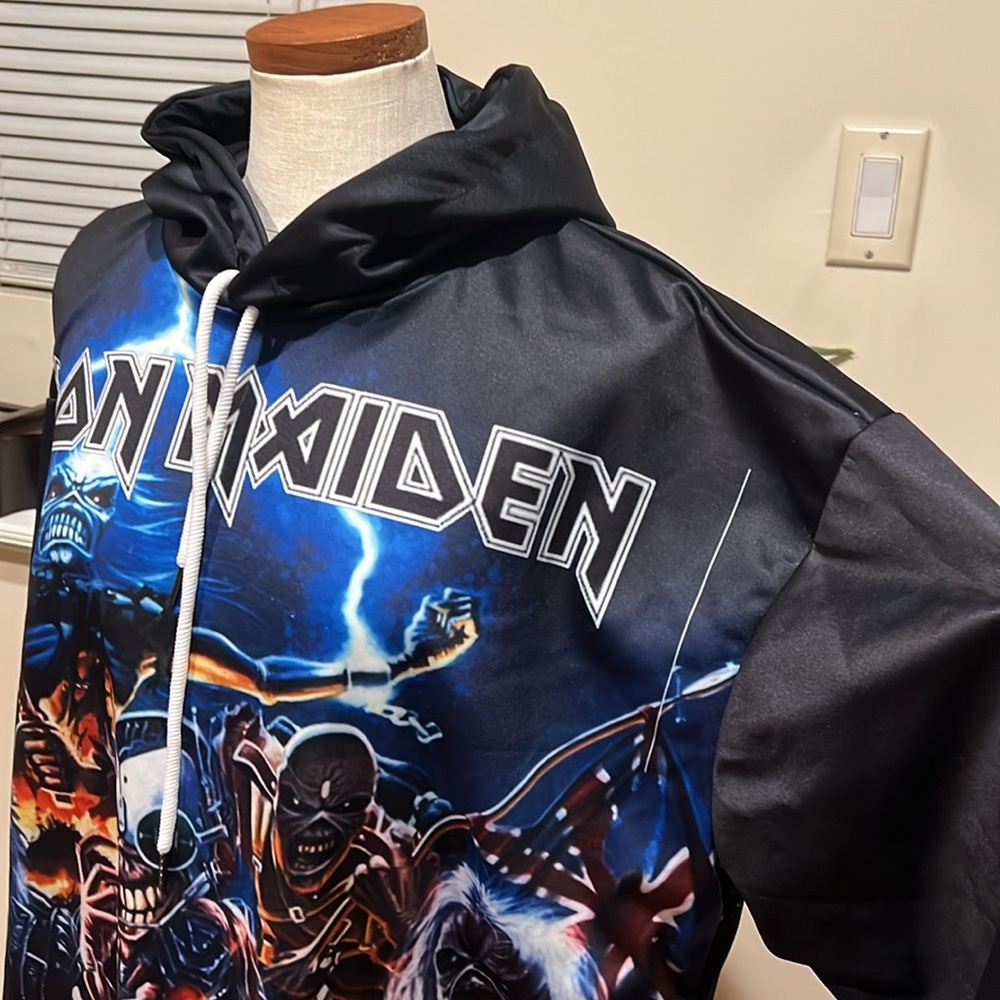 Black Iron Maiden hoodie with front and back graphics size XXL - Picture 6 of 13